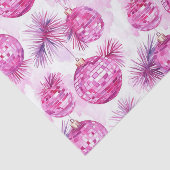 Feestelijke Roze Disco Balls Patroon Tissuepapier (Detail)