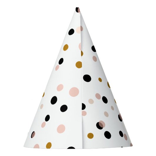 Feestelijke roze en gouden Confetti Stippen Modern Feesthoedjes (Achterkant)
