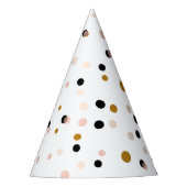 Feestelijke roze en gouden Confetti Stippen Modern Feesthoedjes (Voorkant)