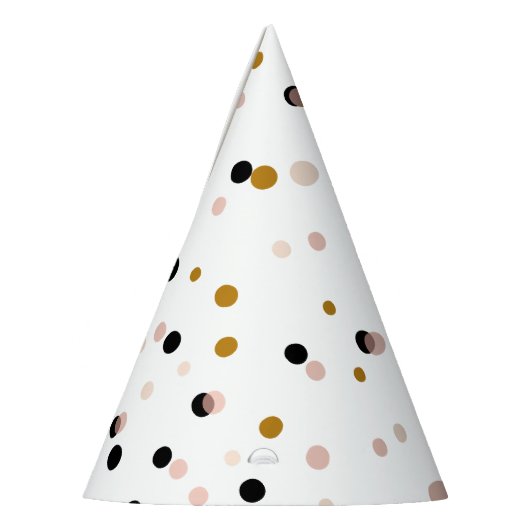 Feestelijke roze en gouden Confetti Stippen Modern Feesthoedjes (Links)