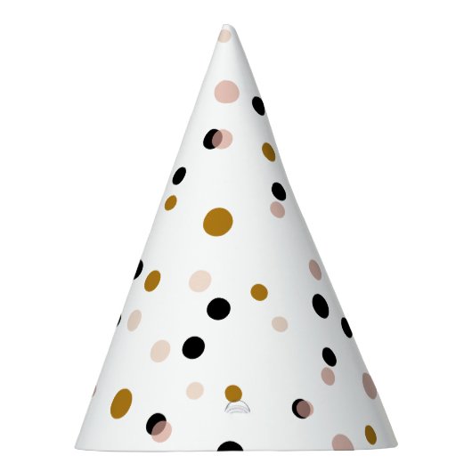 Feestelijke roze en gouden Confetti Stippen Modern Feesthoedjes (Rechts)