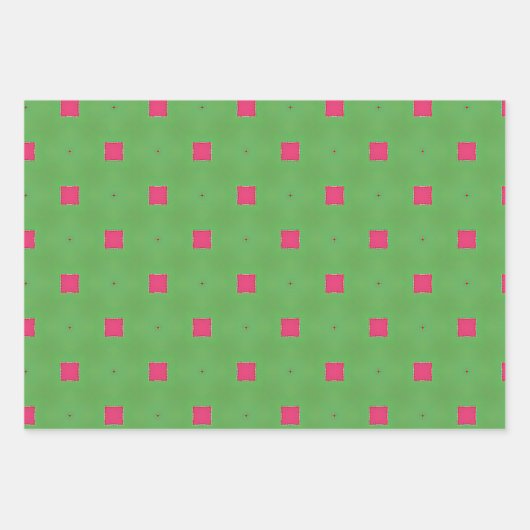 Feestelijke roze en groene levendige geometrische inpakpapier vel (Voorkant 3)
