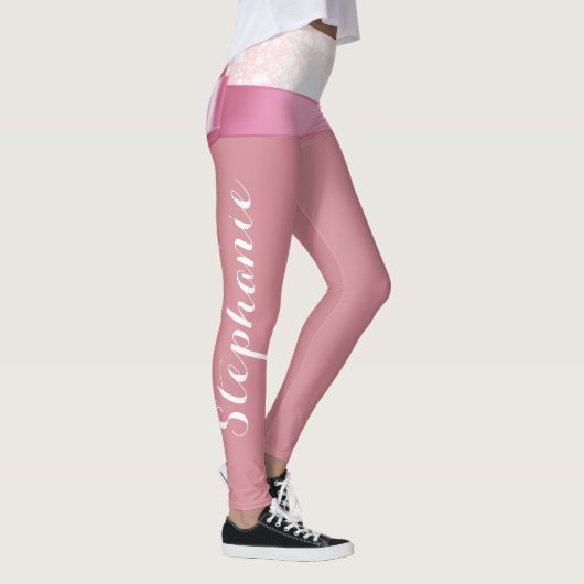 Feestelijke Roze Glitter Hart Sneeuwvlok Tights Leggings (Rechts)