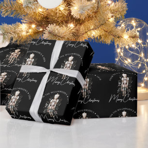 Feestelijke Roze Gouden Notenkraker Kerst Donker Cadeaupapier