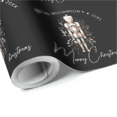 Feestelijke Roze Gouden Notenkraker Kerst Donker Cadeaupapier (Rol Hoek)