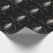 Feestelijke Roze Gouden Notenkraker Kerst Donker Cadeaupapier (Hoek)