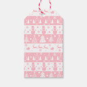 Feestelijke Roze Kerst Cadeaulabel (Voorkant)