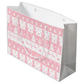 Feestelijke Roze Kerst Groot Cadeauzakje (Achterkant Gekanteld)