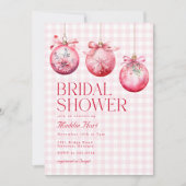 Feestelijke Roze Kerst Ornament Vrijgezellenfeest Kaart (Voorkant)