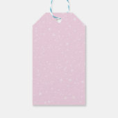 Feestelijke roze kerstboom cadeaulabel (Achterkant)