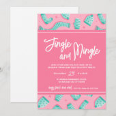 Feestelijke Roze Kerstborrel Kerstfeest Feestje Feestdagenkaart (Voorkant / Achterkant)