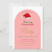 Feestelijke roze kerstfeest uitnodiging (Voorkant)