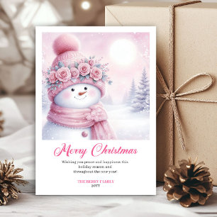 Feestelijke Roze Kerstkaart Afdrukbare Kinderen Ke
