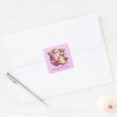 Feestelijke roze Kerstmis aanpasbare Kerstman Vierkante Sticker (Envelop)