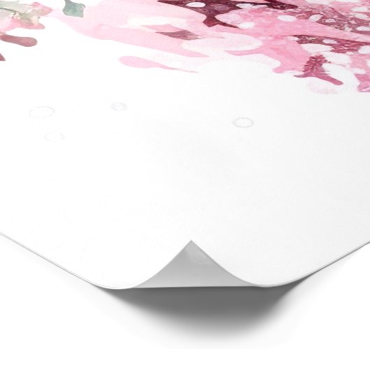 Feestelijke roze Kerstmis sneeuw vrouw Poster (Hoek)