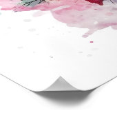 Feestelijke roze Kerstmis sneeuw vrouw Poster (Hoek)