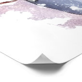 Feestelijke roze Kerstmis sneeuw vrouw Poster (Hoek)