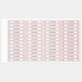 Feestelijke Roze Kerstpatroon Naamlabels Labels