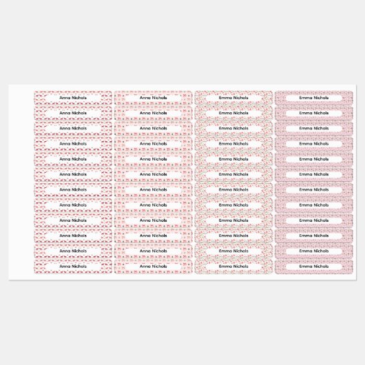 Feestelijke Roze Kerstpatroon Naamlabels Labels (Vel)