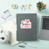 Feestelijke Roze Kerststickers Sticker (iPad Cover)