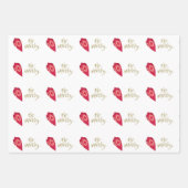 Feestelijke roze kerstversiering inpakpapier vel (Voorkant 3)