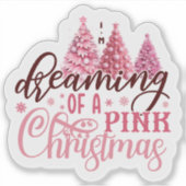 Feestelijke Roze Kerstvreugde Sticker (Voorkant)