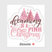 Feestelijke Roze Kerstvreugde Sticker (Vel)