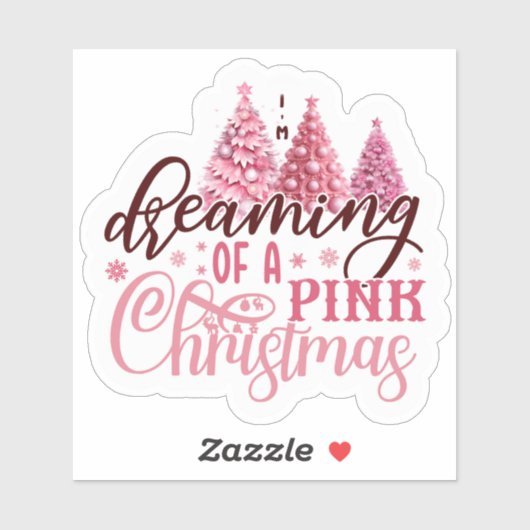 Feestelijke Roze Kerstvreugde Sticker (Vel)