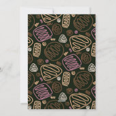 Feestelijke roze one line art Kerst familie foto Feestdagenkaart (Achterkant)