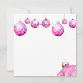 Feestelijke Roze Ornamenten Dames Kerstbrunch Kaart (Achterkant)