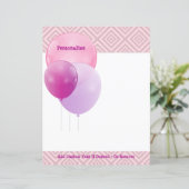 Feestelijke roze Paarse ballonnen personaliseren (Staand voorkant)