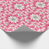 Feestelijke roze poinsettia cadeaupapier (Hoek)