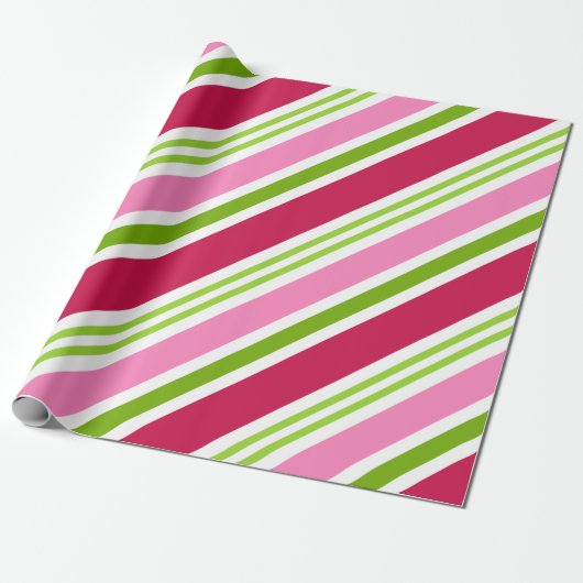 Feestelijke Roze Retro Snoep Kerst Inpakpapier (Uitgerold)