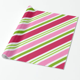 Feestelijke Roze Retro Snoep Kerst Inpakpapier