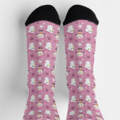 Feestelijke roze sneeuwman sokken (Top)