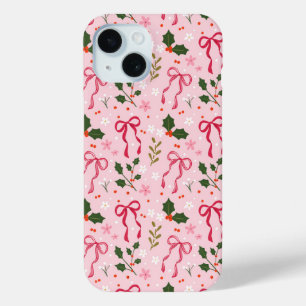 Feestelijke Roze Strik Telefoonhoes iPhone 15 Case