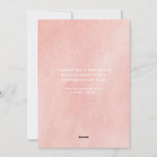 Feestelijke Roze Vrolijk Kerstfeest Schattige Zwar Feestdagenkaart (Achterkant)