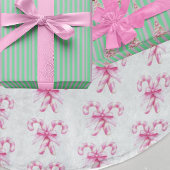 Feestelijke Roze Witte Candy Cane Kerst Fleece Kerstboom Rok
