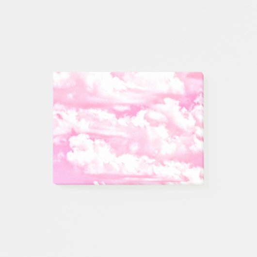 Feestelijke Roze Wolken Post-it® Notes (Voorkant)