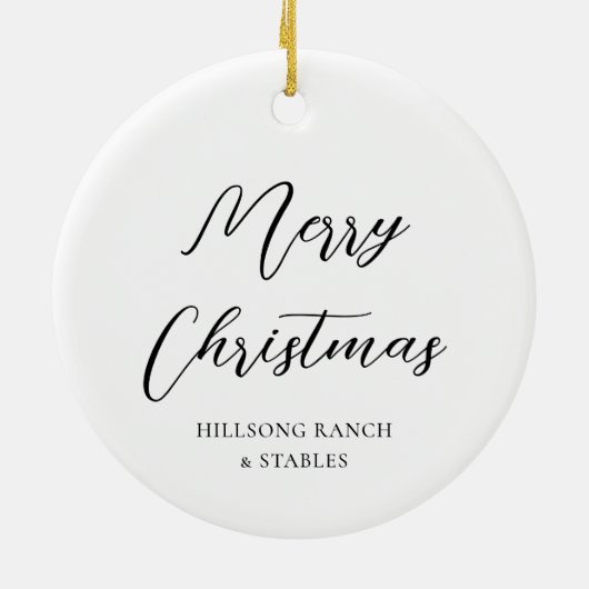 Feestelijke ruiterpaard krans vrolijk kerstfeest keramisch ornament (Achterkant)