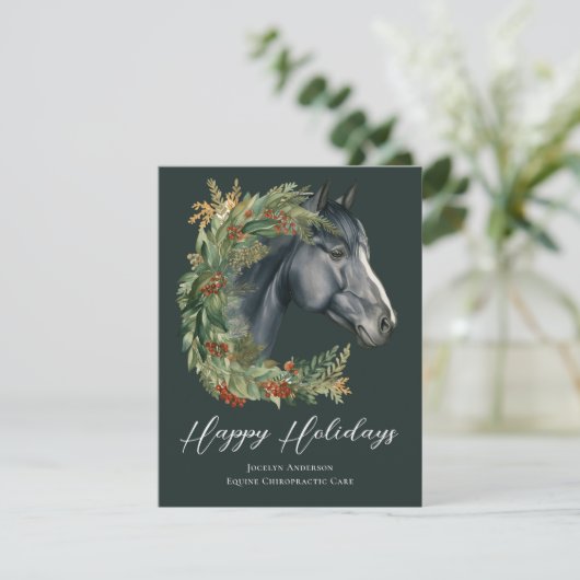 Feestelijke Ruitersport Zakelijk Zakelijk Kerstmis Feestdagenkaart (Staand voorkant)