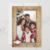 Feestelijke Rustieke Lumberjack Gnome Kerstfoto Feestdagenkaart (Voorkant)