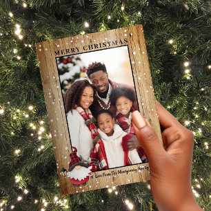 Feestelijke Rustieke Lumberjack Gnome Kerstfoto Feestdagenkaart