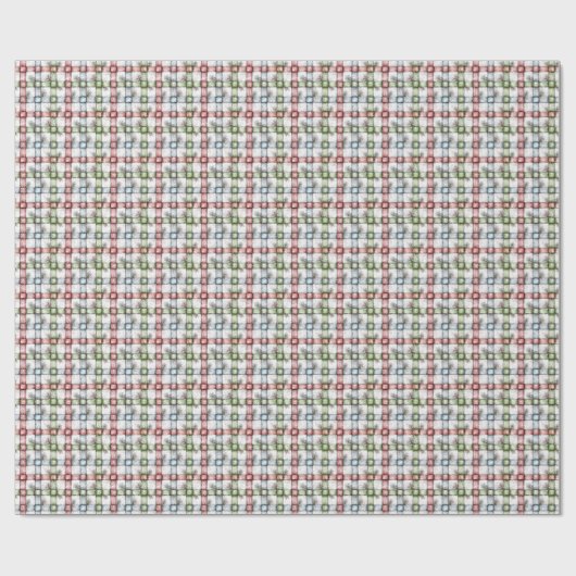 Feestelijke Rustieke Winter Gingham Cadeaupapier (Vlak)