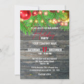 Feestelijke rustieke zakelijke kerstfeestje kaart (Voorkant)