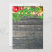 Feestelijke rustieke zakelijke kerstfeestje kaart (Achterkant)