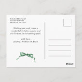 Feestelijke Sage Green Christmas Bow Ribbon 2 Foto Briefkaart (Achterkant)