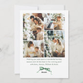 Feestelijke saliegroene kerst lint 5 foto feestdagenkaart (Achterkant)