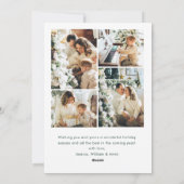 Feestelijke saliegroene kerst lint 5 foto feestdagenkaart (Achterkant)