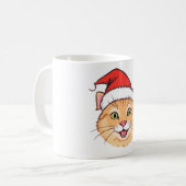 Feestelijke Santa Cat Mok – Perfect Kerstcadeau (Voorkant links)